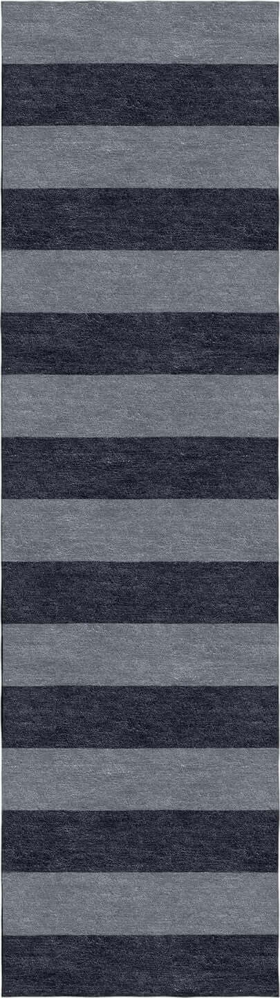 Handmade Hand-Tufted Modern Rug | Horizontal Stripes Rug in Gray