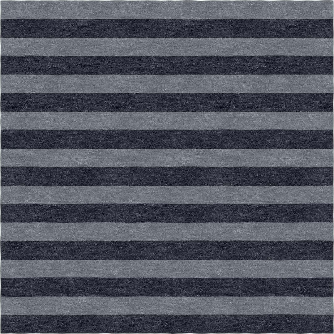 Handmade Hand-Tufted Modern Rug | Horizontal Stripes Rug in Gray