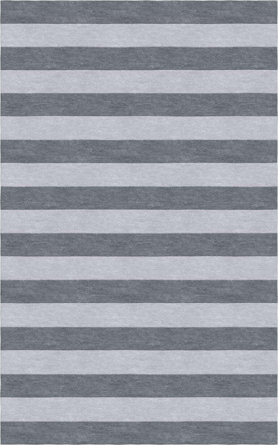 Handmade Hand-Tufted Modern Rug | Horizontal Stripes Rug in Gray