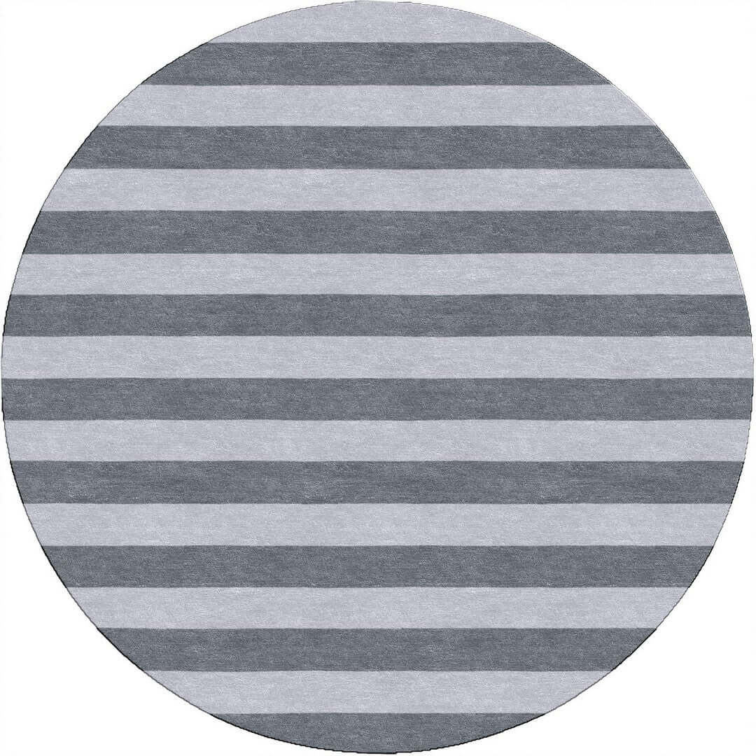 Handmade Hand-Tufted Modern Rug | Horizontal Stripes Rug in Gray