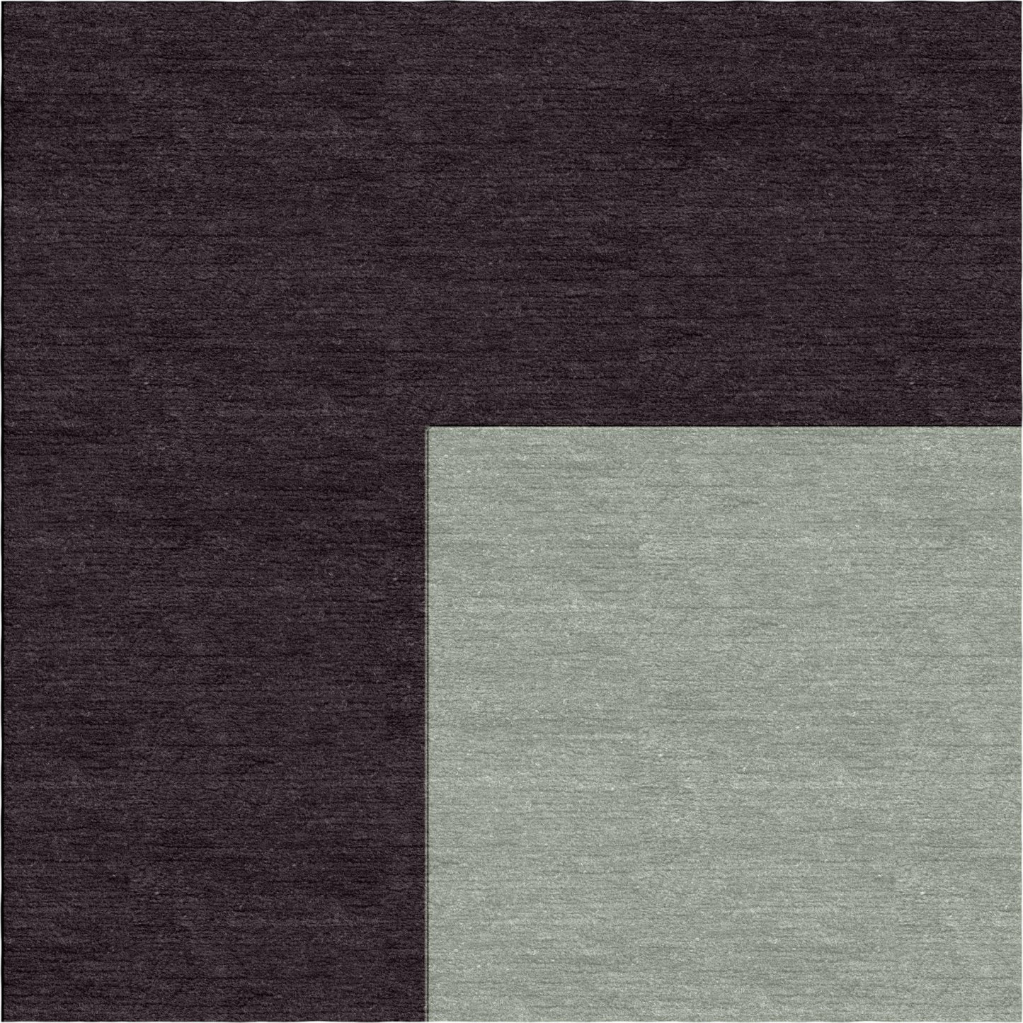 Handmade Hand-Tufted Wool Modern Border Dark Brown Silver Area Rug