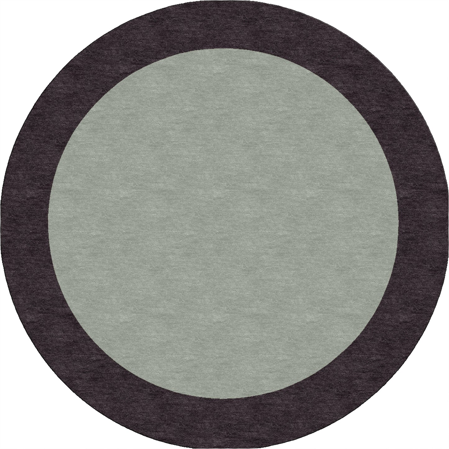 Handmade Hand-Tufted Wool Modern Border Dark Brown Silver Area Rug