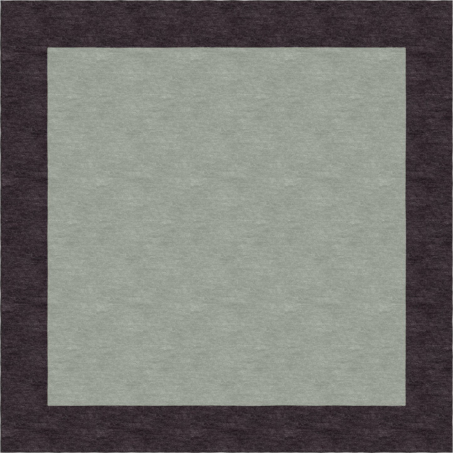 Handmade Hand-Tufted Wool Modern Border Dark Brown Silver Area Rug
