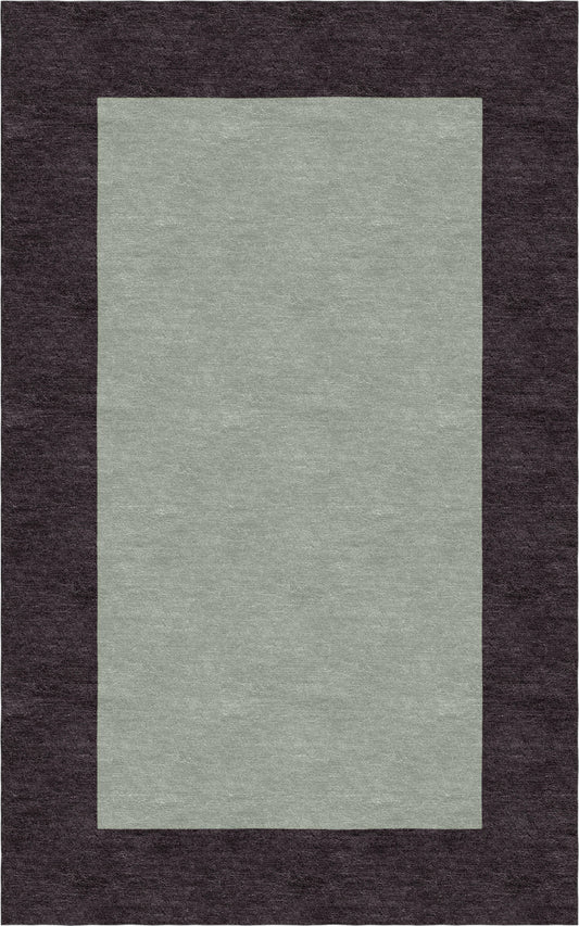 Handmade Hand-Tufted Wool Modern Border Dark Brown Silver Area Rug