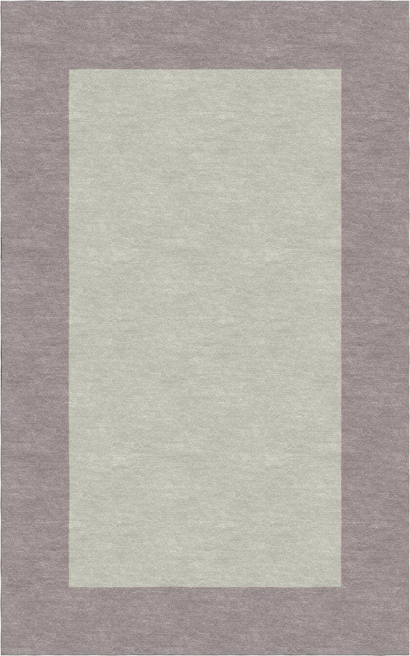 Handmade Hand-Tufted Wool Modern Border Ivory Grey Area Rug