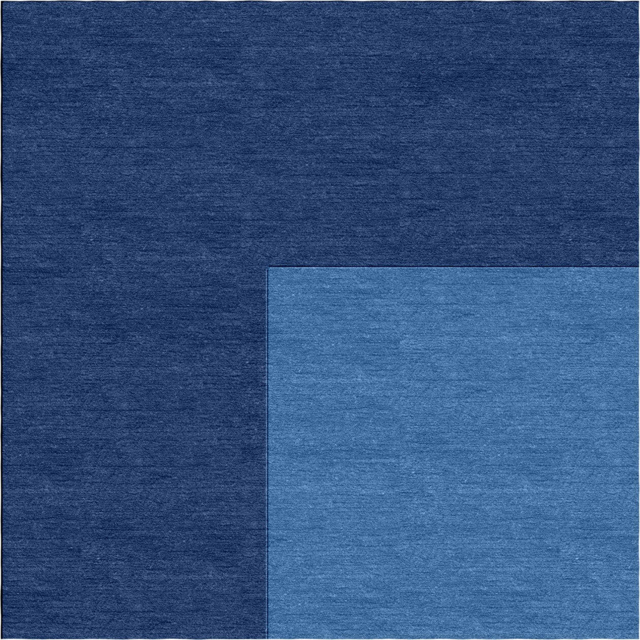 Handmade Hand-Tufted Wool Modern Border Blue Royal Blue Area Rug