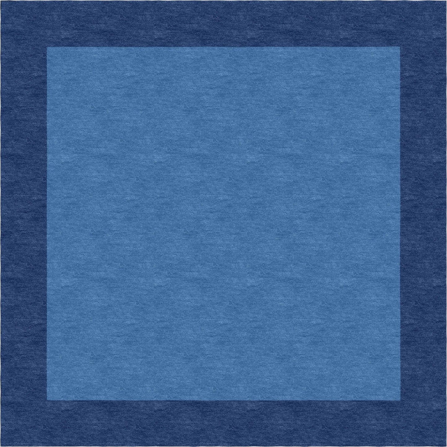 Handmade Hand-Tufted Wool Modern Border Blue Royal Blue Area Rug