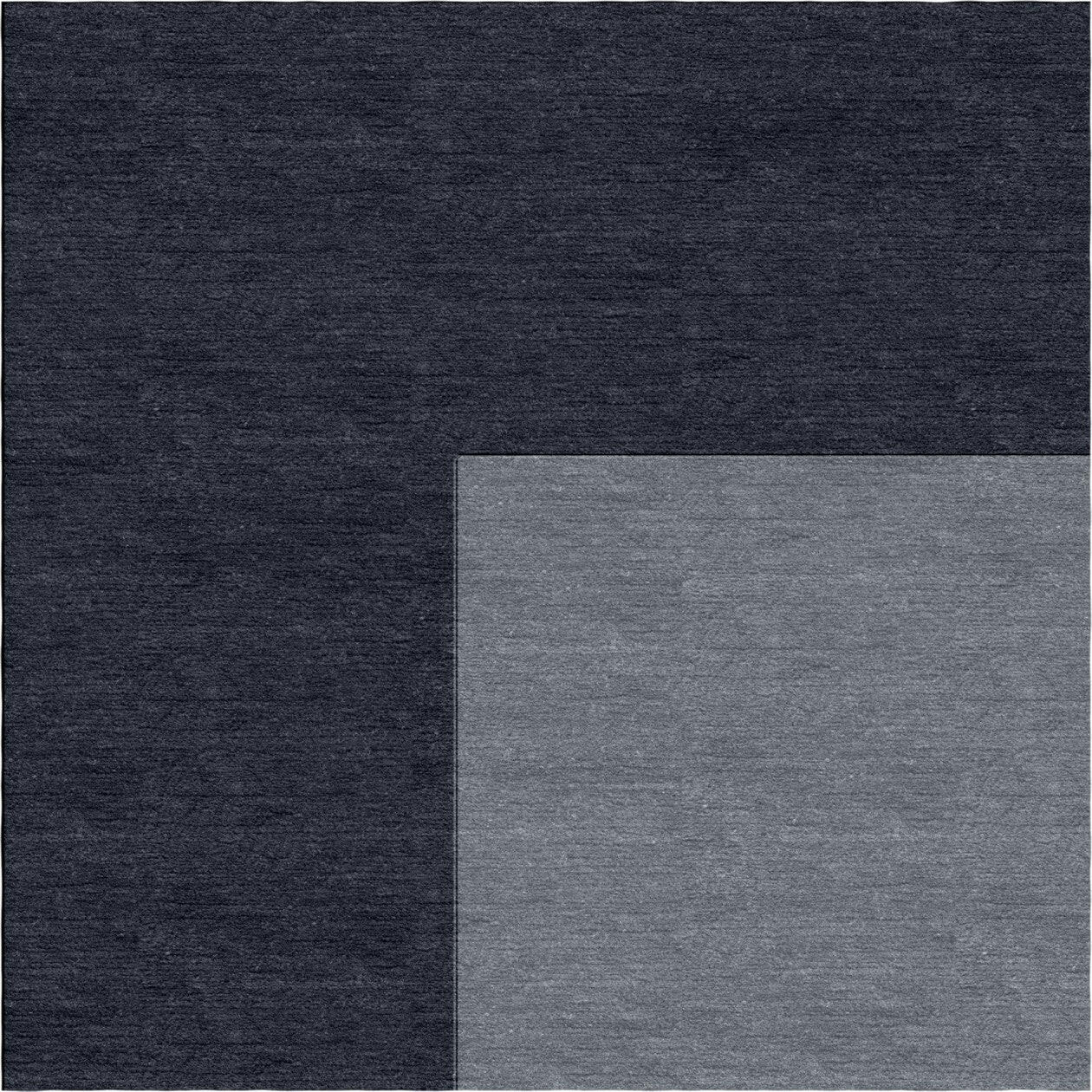 Handmade Hand-Tufted Wool Modern Border Silver Gray Area Rug