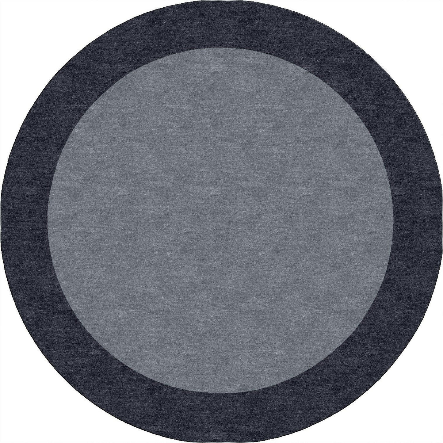 Handmade Hand-Tufted Wool Modern Border Silver Gray Area Rug