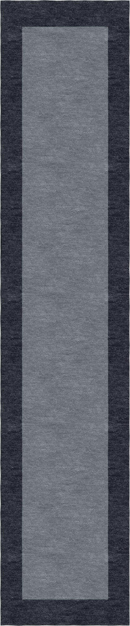 Handmade Hand-Tufted Wool Modern Border Silver Gray Area Rug