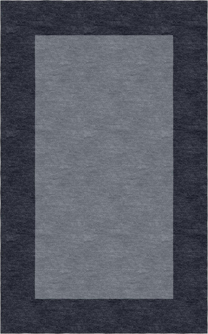 Handmade Hand-Tufted Wool Modern Border Silver Gray Area Rug