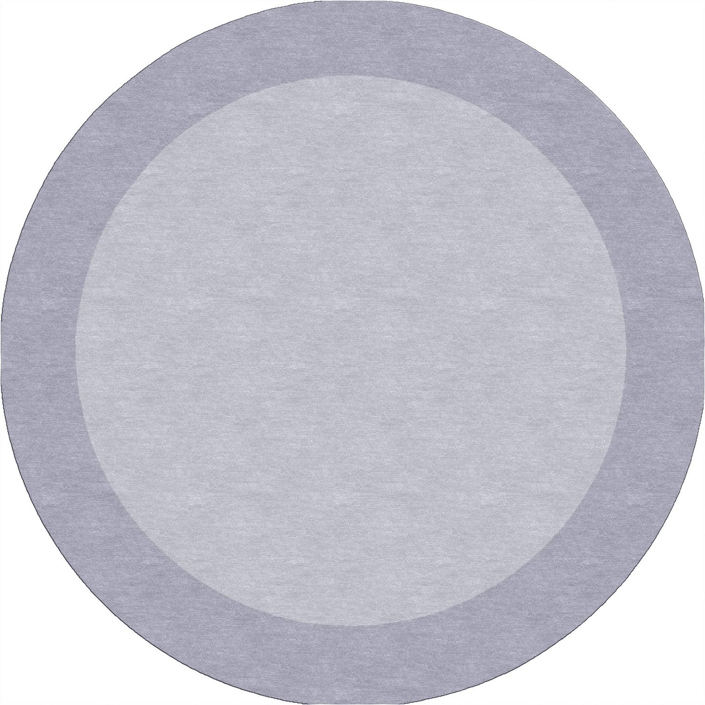 Handmade Hand-Tufted Wool Modern Border Light Gray Silver Area Rug