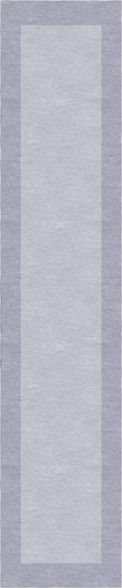Handmade Hand-Tufted Wool Modern Border Light Gray Silver Area Rug