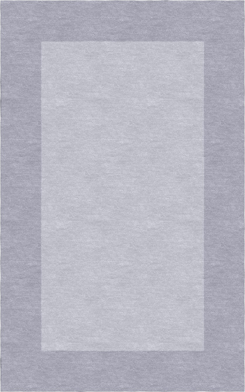 Handmade Hand-Tufted Wool Modern Border Light Gray Silver Area Rug