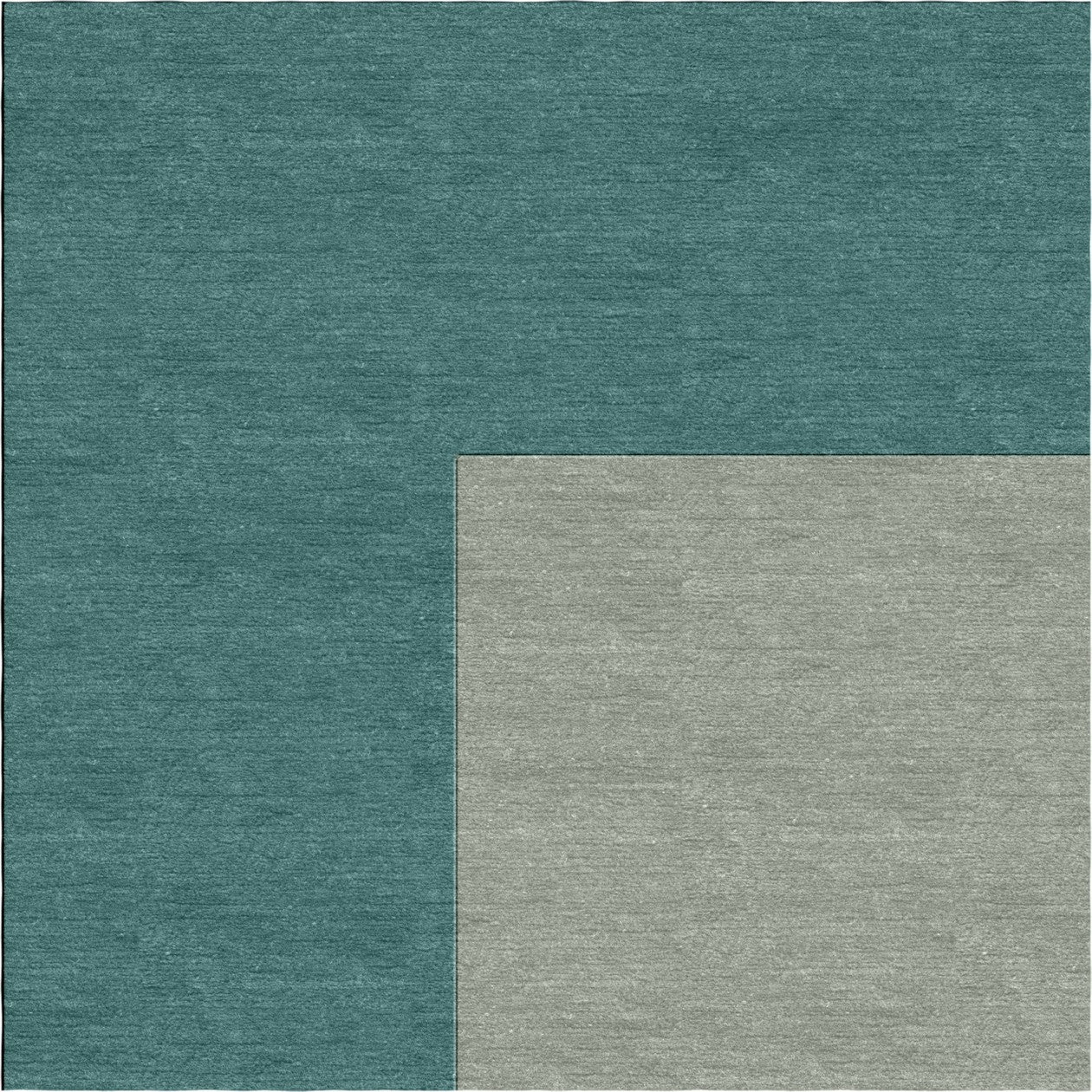 Handmade Hand-Tufted Wool Modern Border Silver Teal Green Area Rug