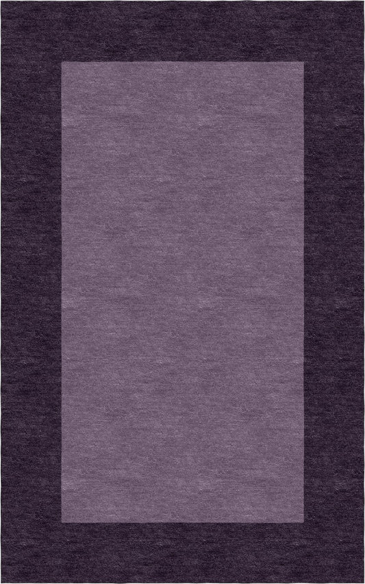 Handmade Hand-Tufted Wool Modern Border Purple Area Rug