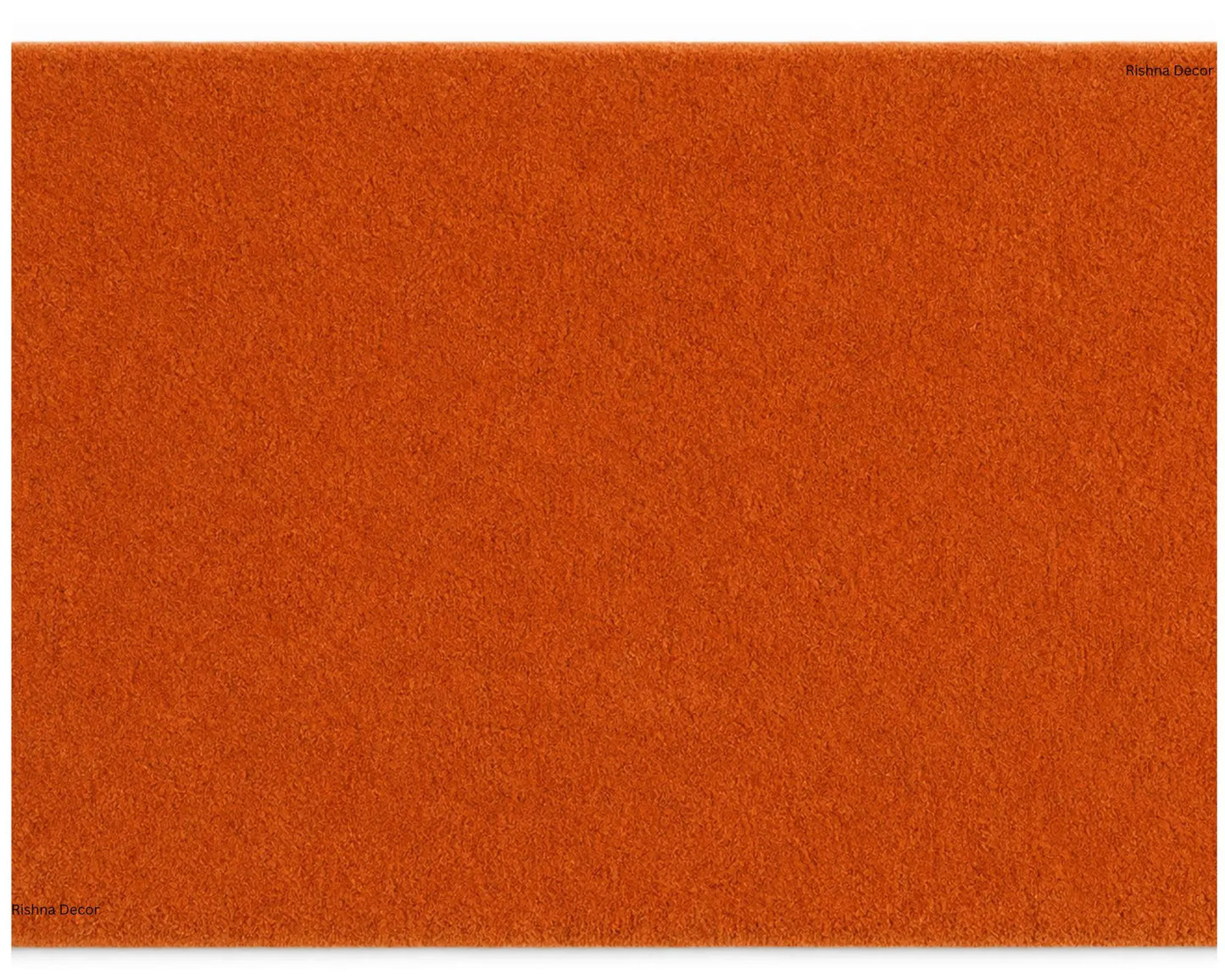 Burnt Orange Wool Area Rug, Handmade Solid Color Rug, New-Zealand Wool