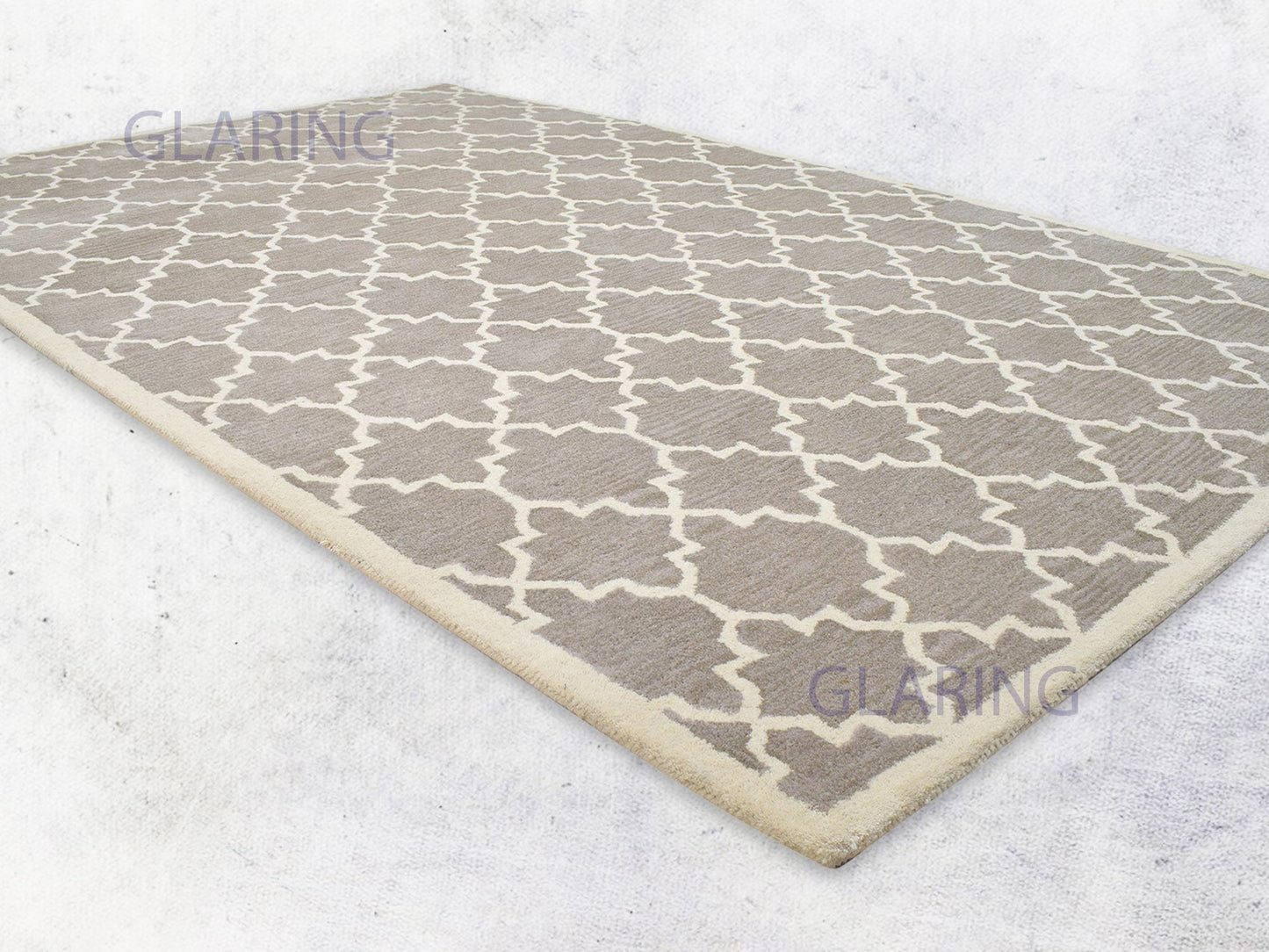 Handmade Moroccan Rug | Geometric Design in Brown & Ivory