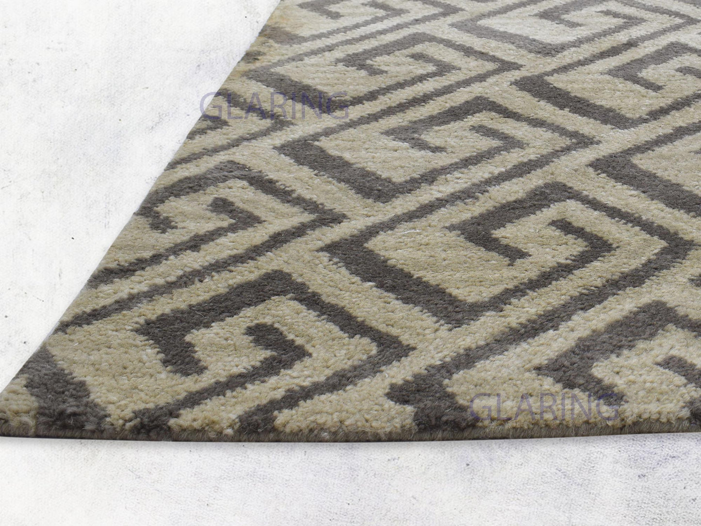 Handmade Scandinavian Rug | Geometric Design in Beige & Brown