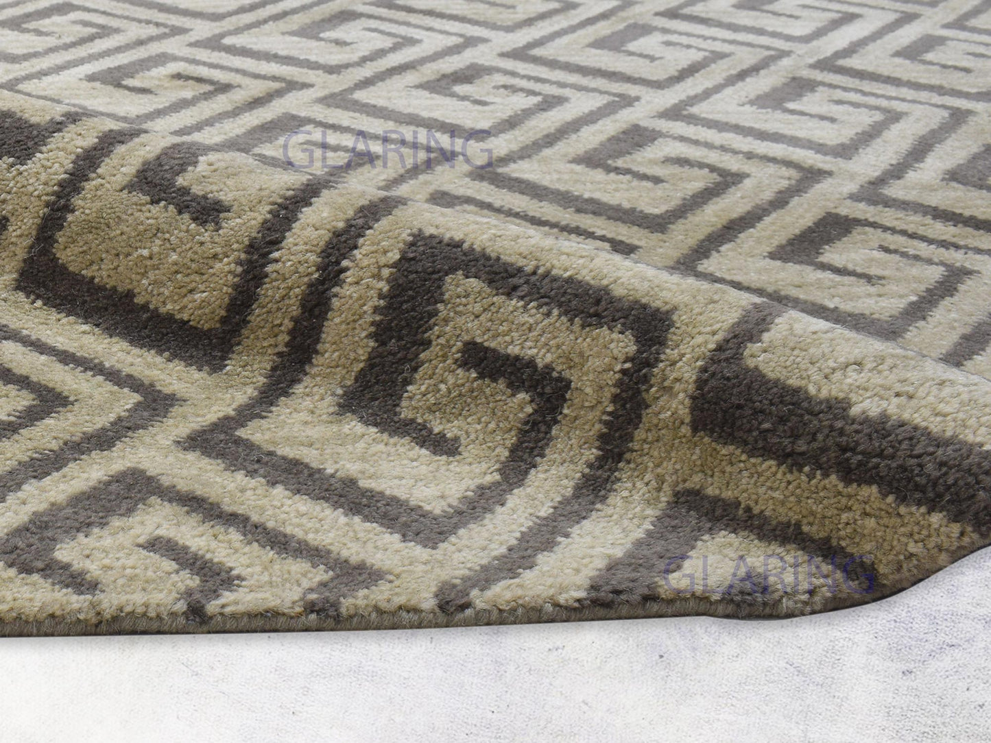 Handmade Scandinavian Rug | Geometric Design in Beige & Brown