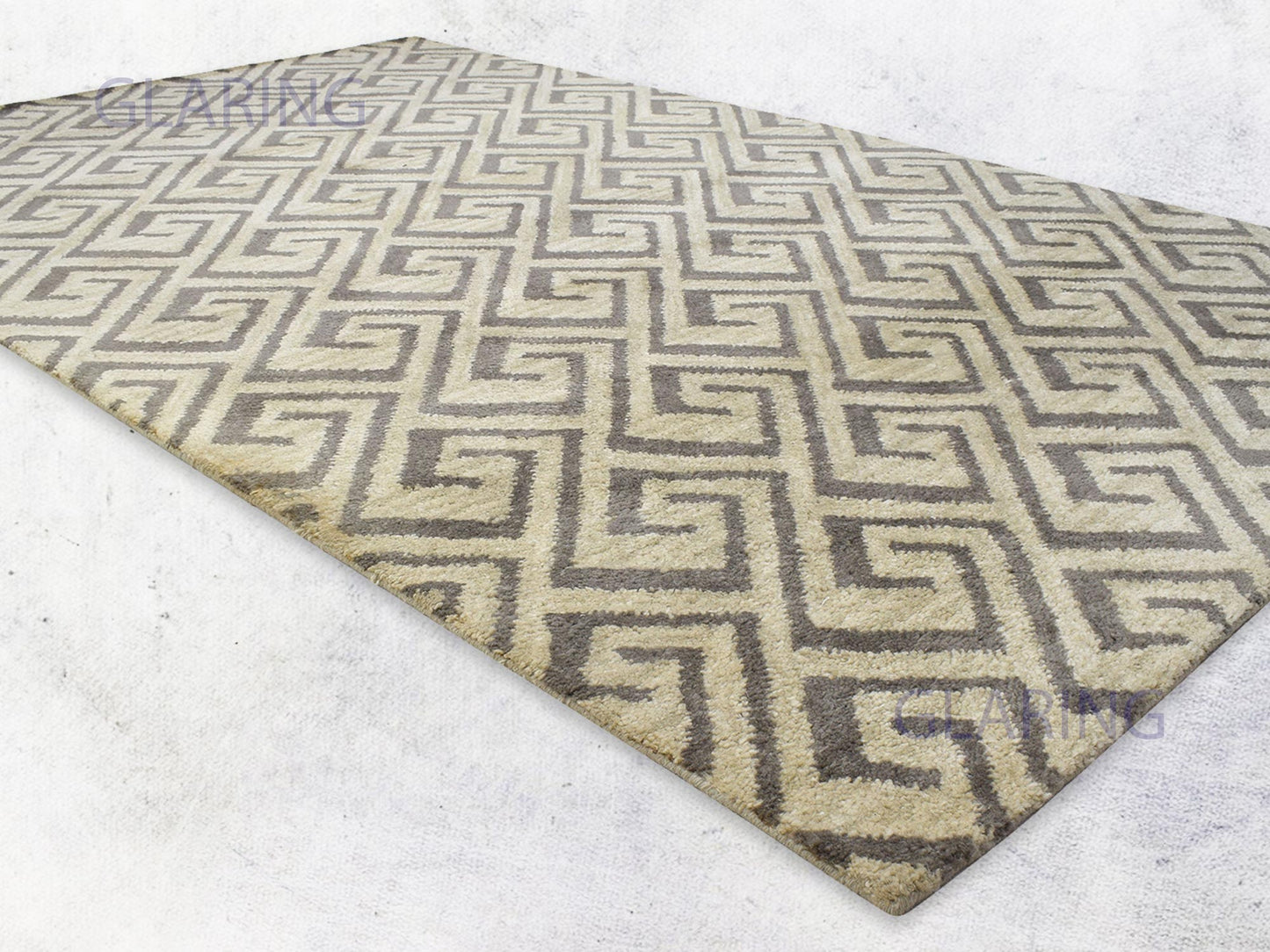 Handmade Scandinavian Rug | Geometric Design in Beige & Brown
