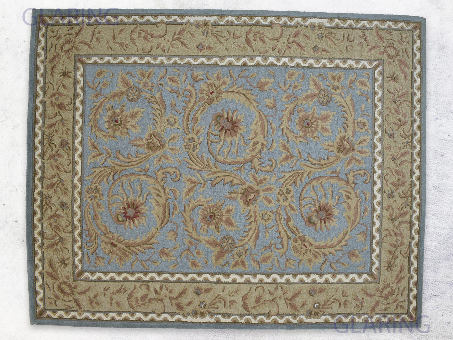 Handmade Peshawar Rug | Oriental Design in Blue & Brown
