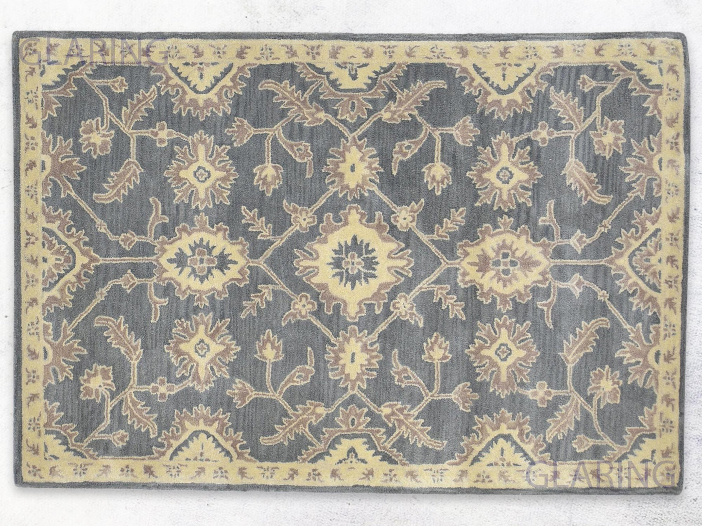Handmade Oushak Rug | Oriental Design in Grey & Brown