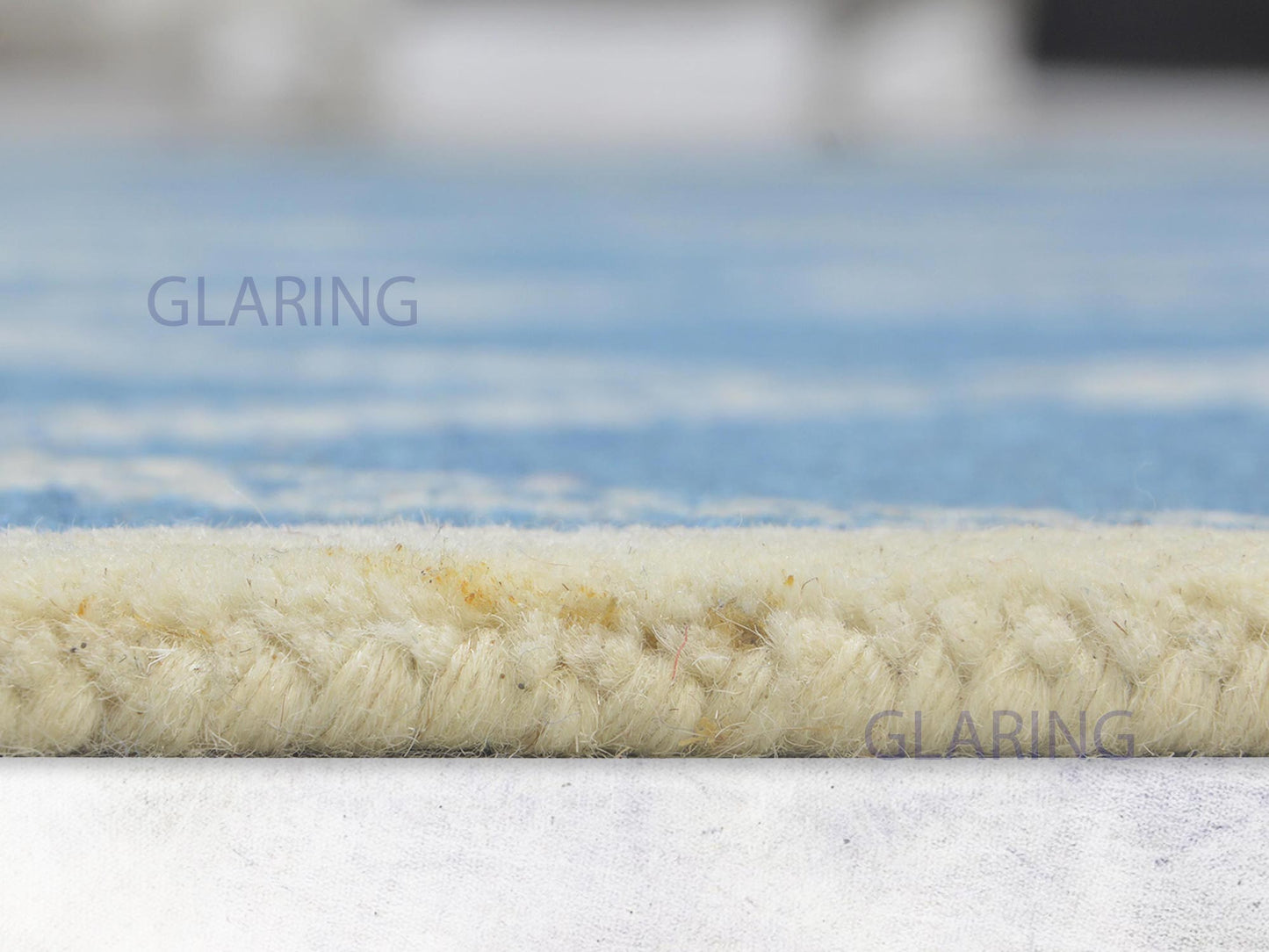 Handmade Scandinavian Rug | Geometric Design in Blue & Ivory