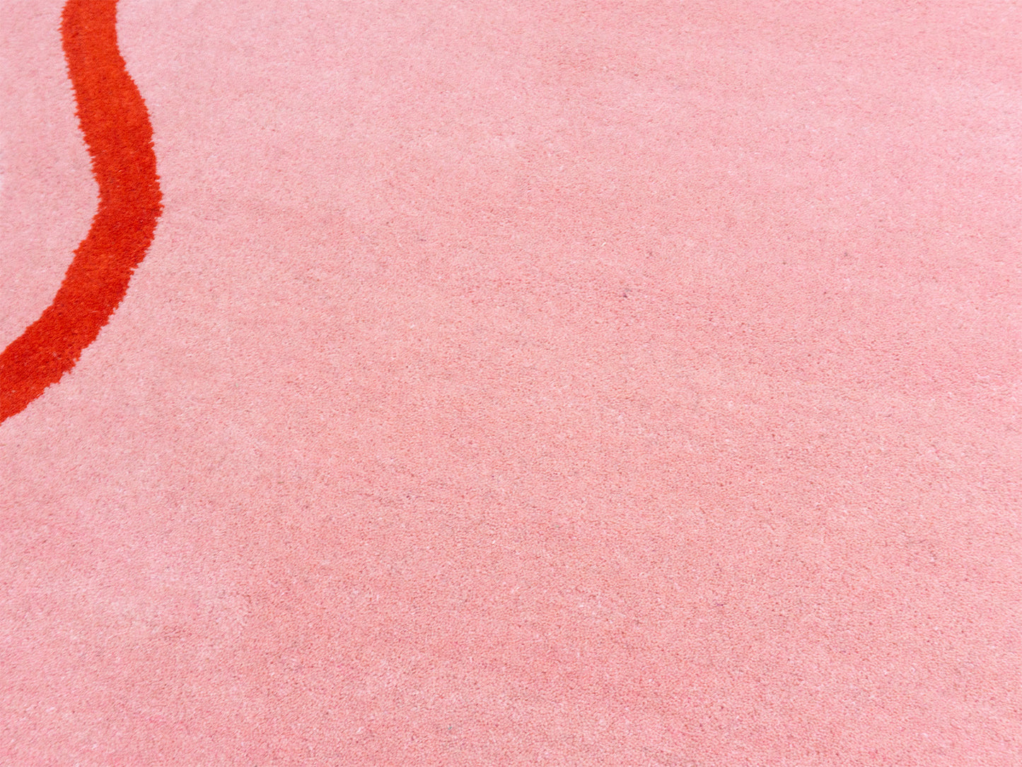 Hand Tufted Wool Rug | Pink with Red Wavy Border 8x10