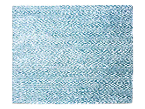 Hand Tufted Modern Rug | Chevron Design Ivory and Teal Blue 8x10