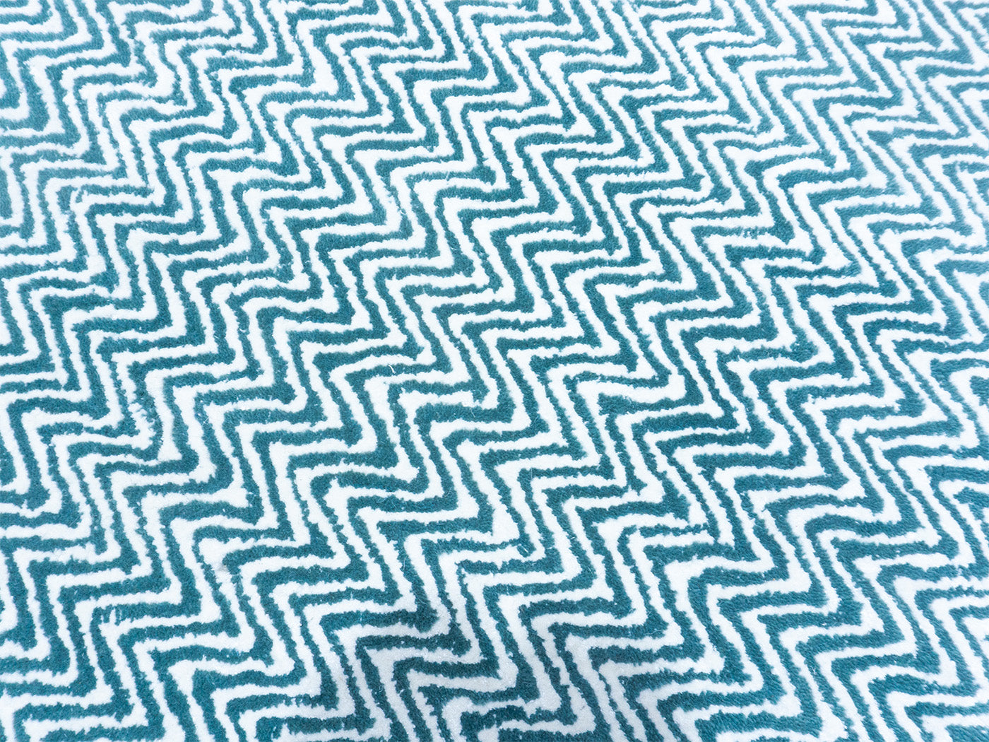 Handmade Teal Blue Chevron Rug | Modern Zigzag Wool Area Rug