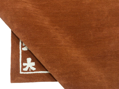 Brown & Cream Floral Border Pattern Rug – Traditional Style