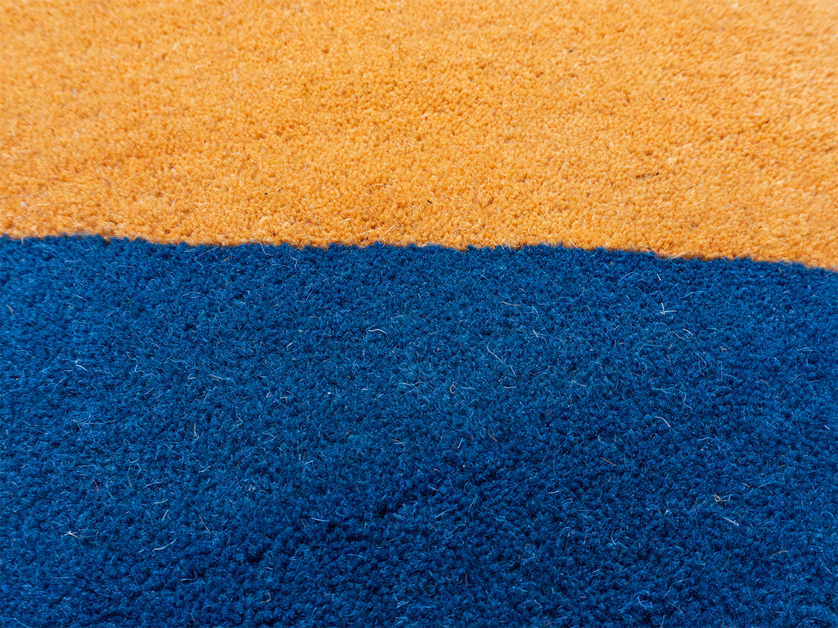 Abstract Modern Organic Wave Rug – Terracotta, Cream, Mustard & Deep Blue