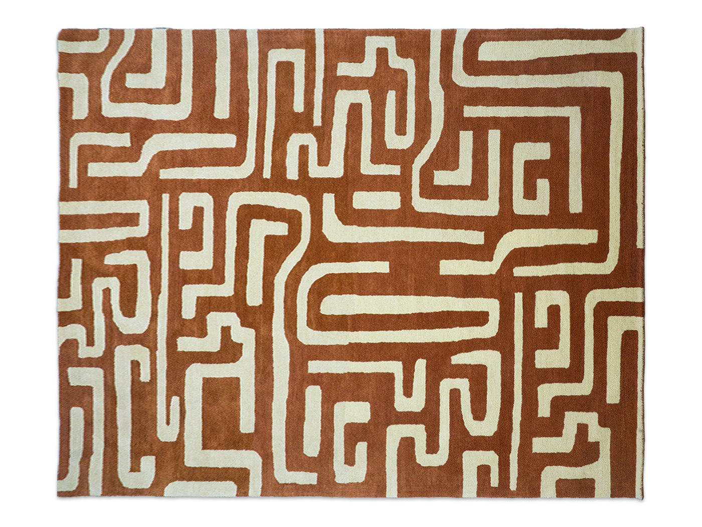 Handmade Terracotta Geometric Rug | Modern Abstract Design  Focus Keyword
