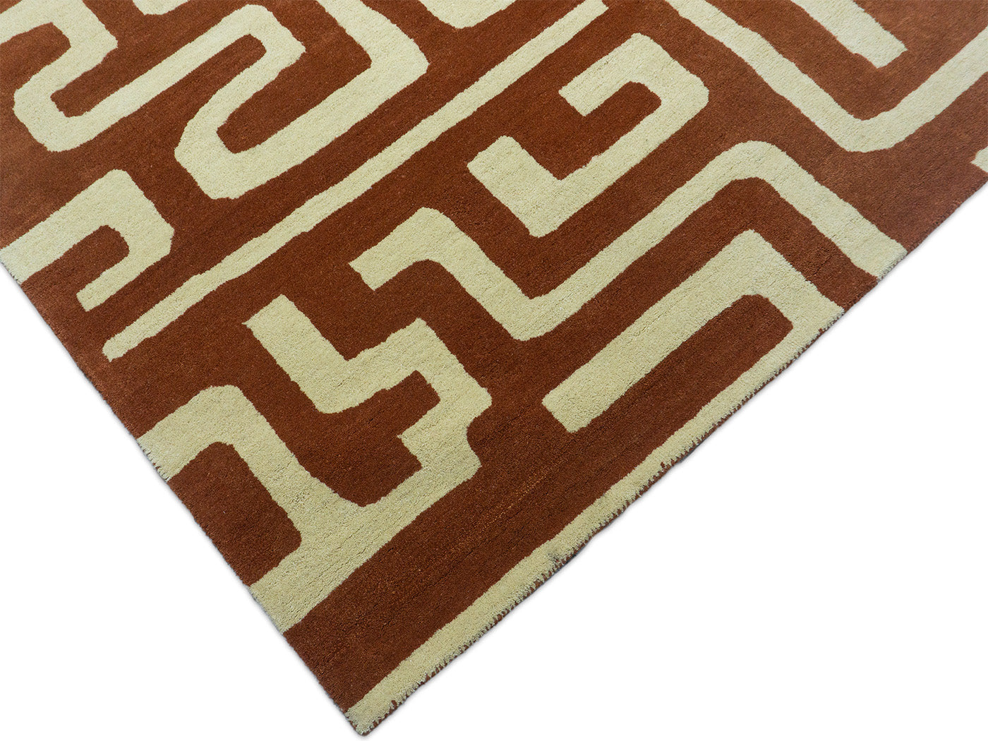 Handmade Terracotta Geometric Rug | Modern Abstract Design  Focus Keyword