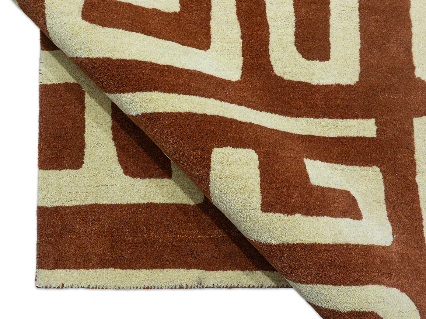 Handmade Terracotta Geometric Rug | Modern Abstract Design  Focus Keyword