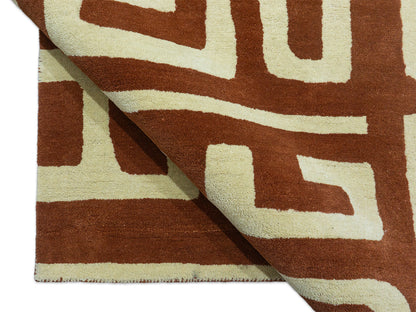 Handmade Terracotta Geometric Rug | Modern Abstract Design  Focus Keyword