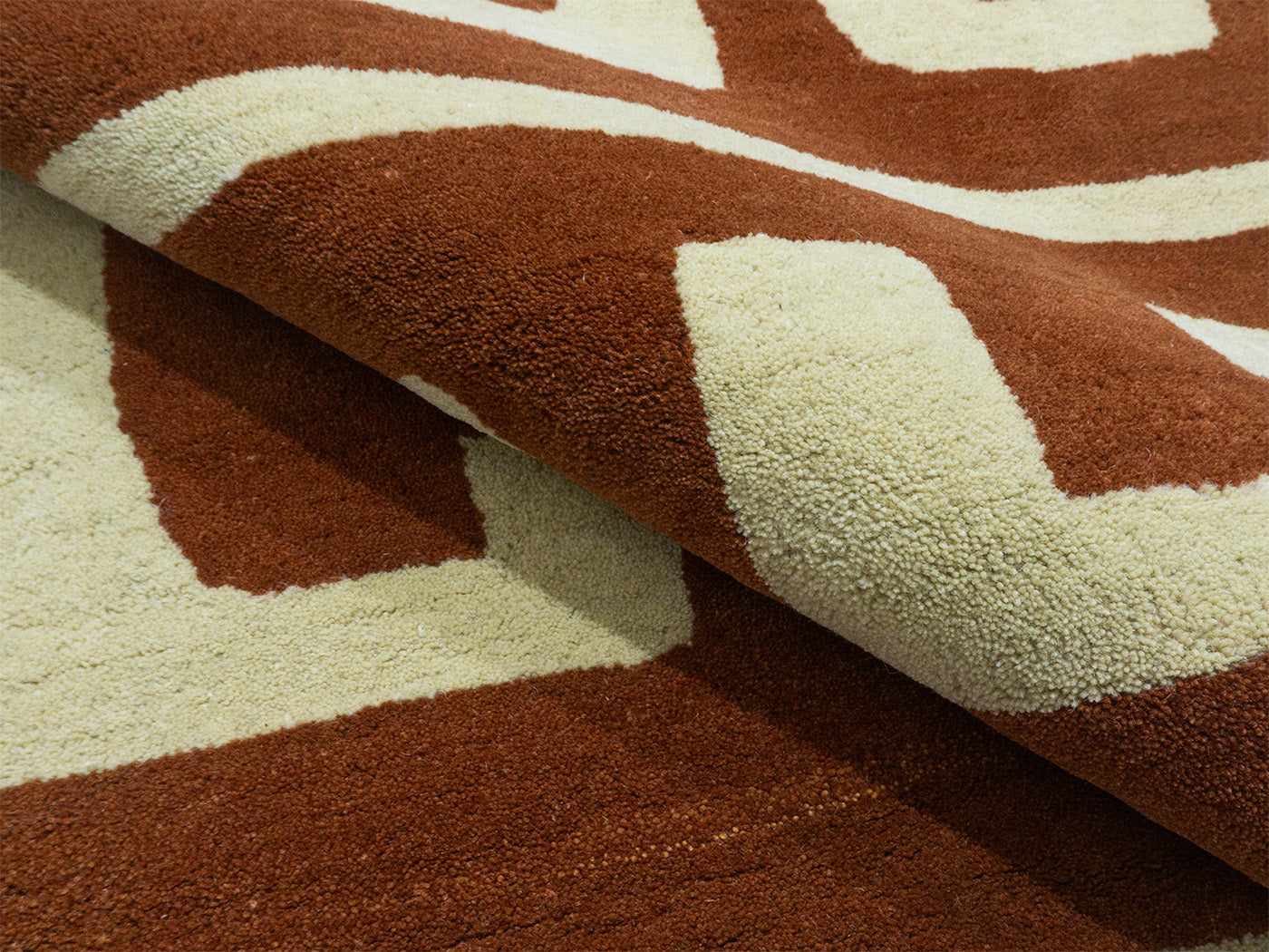 Handmade Terracotta Geometric Rug | Modern Abstract Design  Focus Keyword