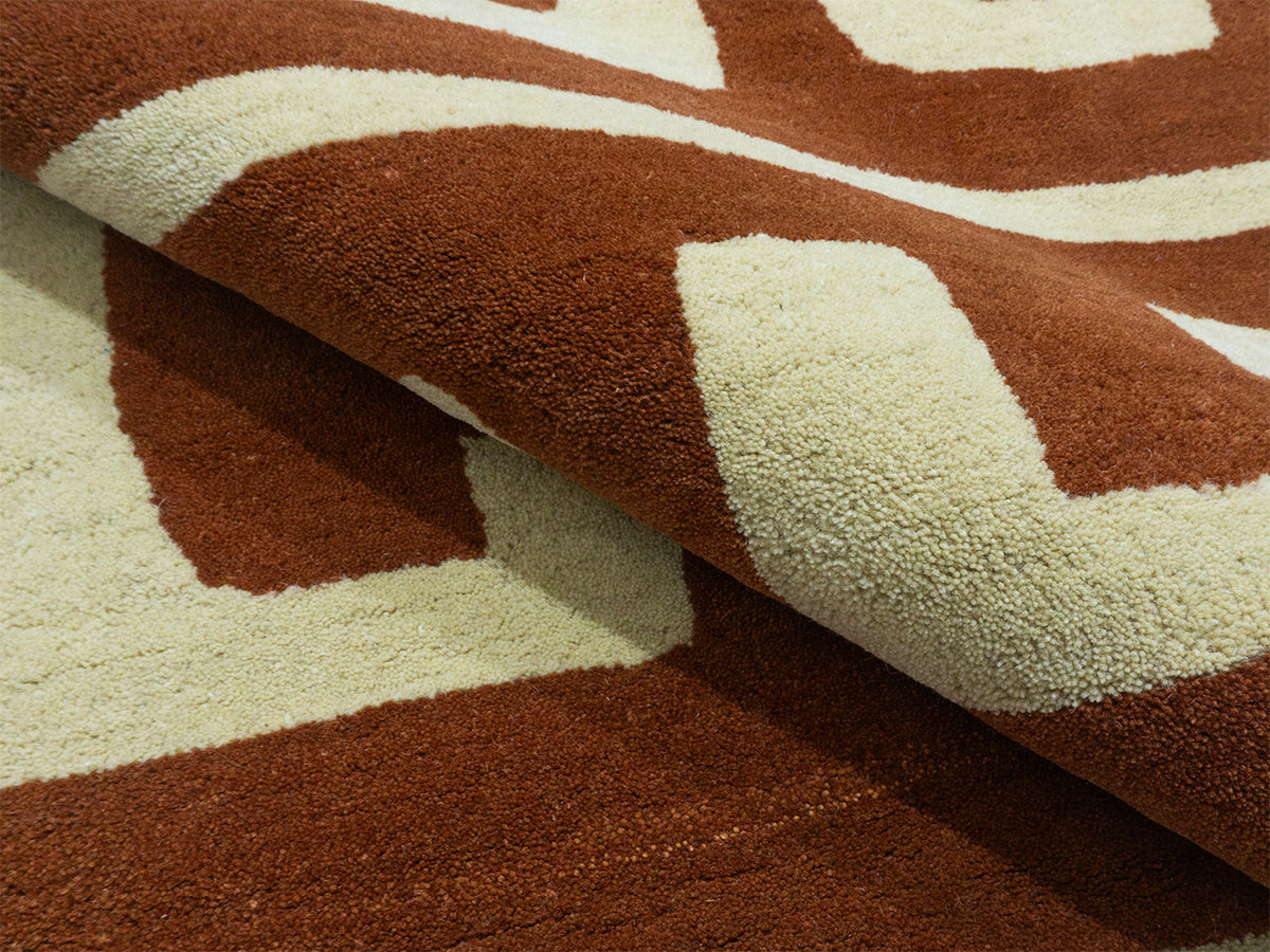 Handmade Terracotta Geometric Rug | Modern Abstract Design  Focus Keyword