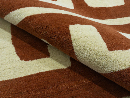 Handmade Terracotta Geometric Rug | Modern Abstract Design  Focus Keyword