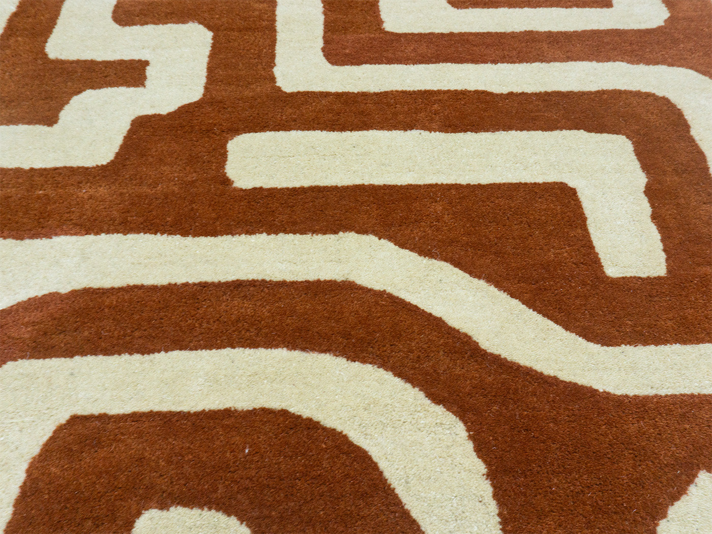 Handmade Terracotta Geometric Rug | Modern Abstract Design  Focus Keyword