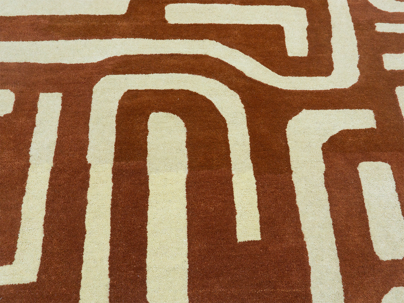 Handmade Terracotta Geometric Rug | Modern Abstract Design  Focus Keyword