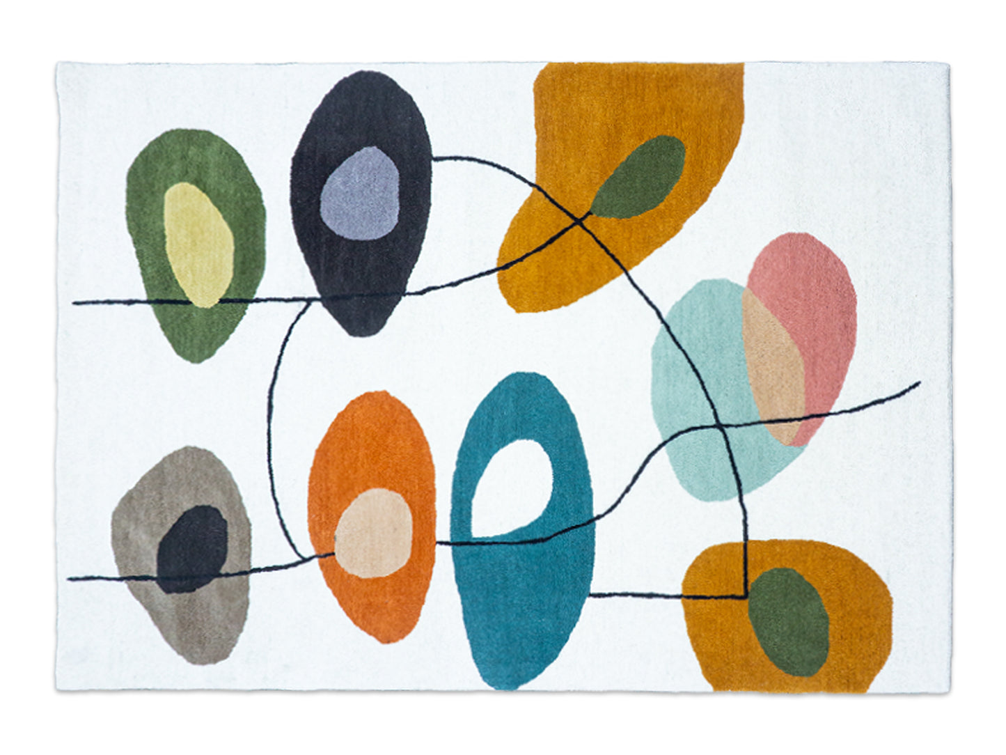 Handmade Colorful Abstract Rug | Modern Geometric Design