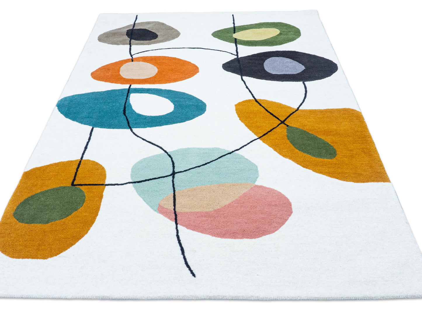 Handmade Colorful Abstract Rug | Modern Geometric Design