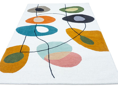 Handmade Colorful Abstract Rug | Modern Geometric Design