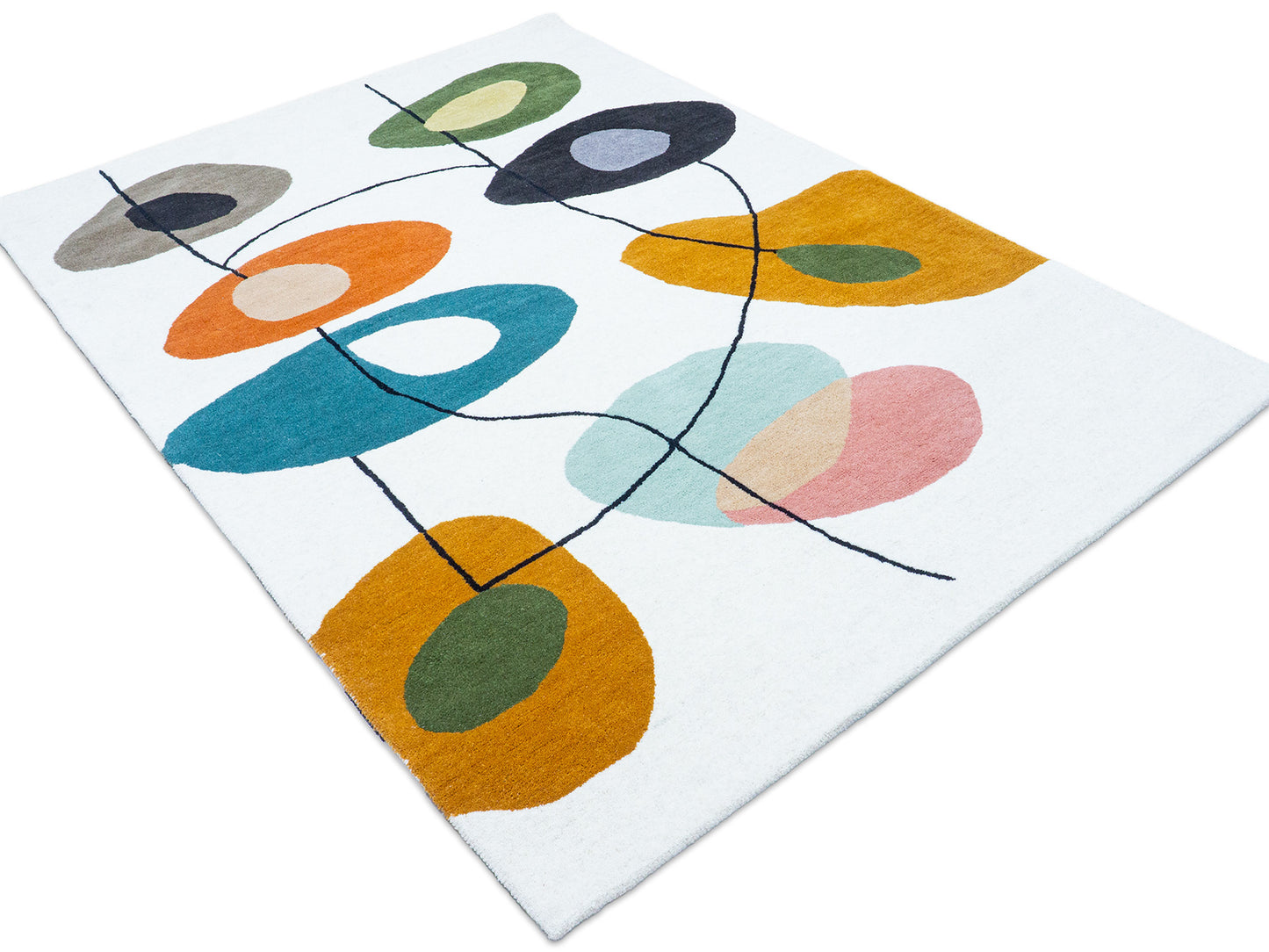 Handmade Colorful Abstract Rug | Modern Geometric Design
