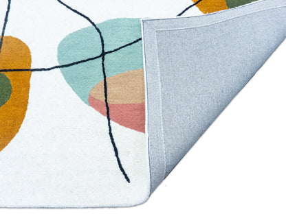 Handmade Colorful Abstract Rug | Modern Geometric Design