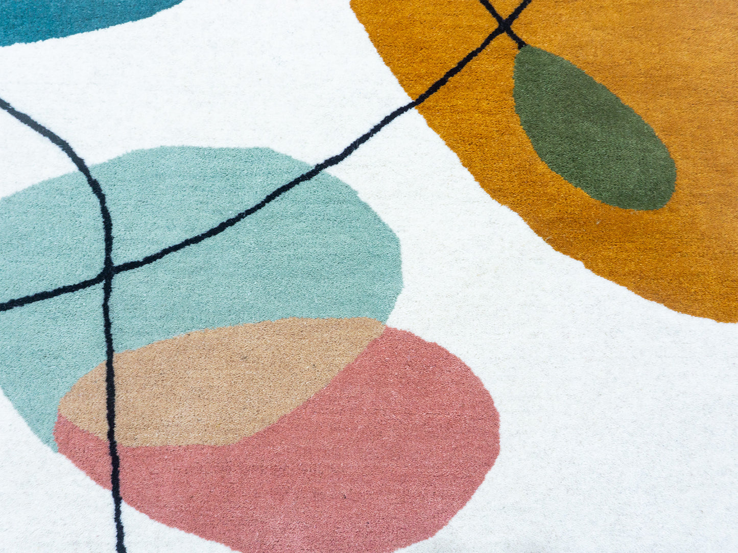 Handmade Colorful Abstract Rug | Modern Geometric Design