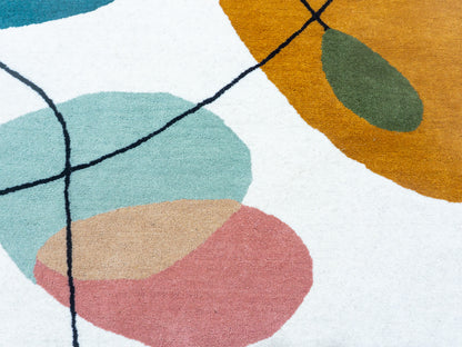 Handmade Colorful Abstract Rug | Modern Geometric Design