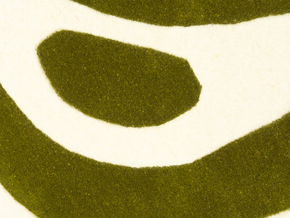 Handmade Olive Green Abstract Rug | Modern Organic Design